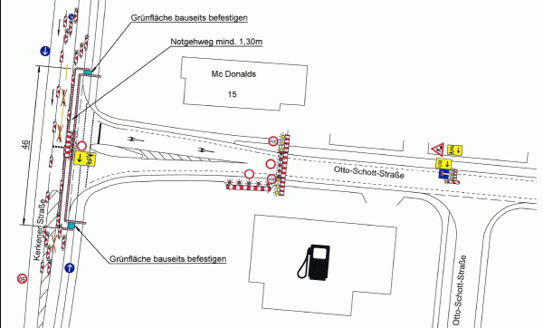 Grafik Baumaßnahme Otto-Schott-Straße / Kerkener Straße