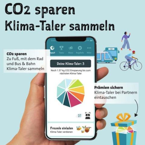 Plakat zum Klima-Taler - CO2 sparen