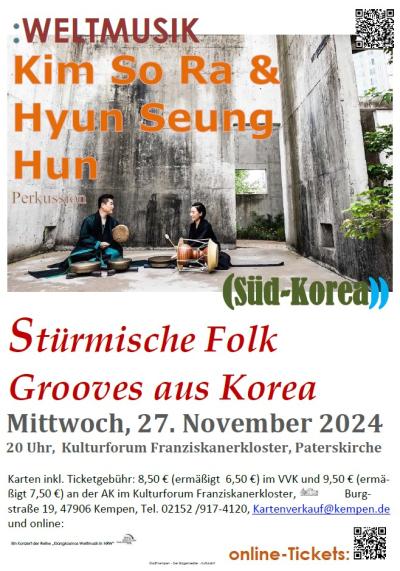 Plakatmotiv Weltmusik Hyun Seung Hun, © Bettina Klapheck, Kulturamt Kempen