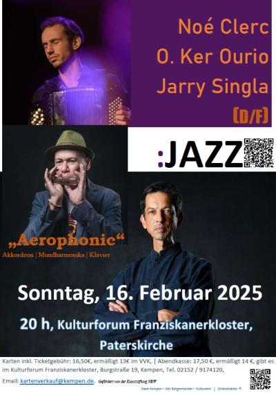 Plakatmotiv Jarry Singla Jazz, © Bettina Klapheck, Kulturamt Kempen
