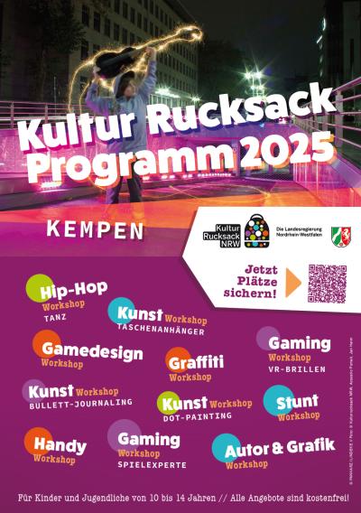 Plakat zum Kulturrucksack, © Kulturamt Kempen