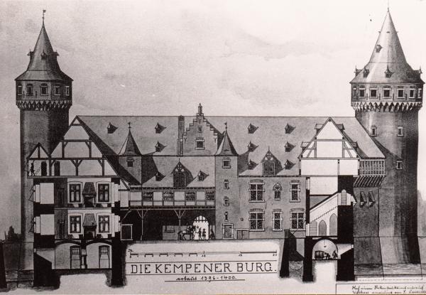 Historische Zeichnung der Kurkölnischen Landesburg