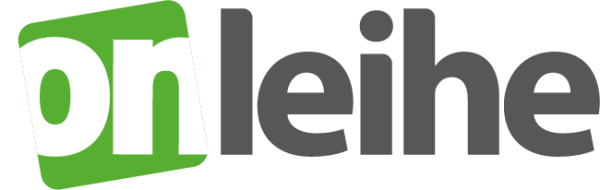 Das Logo der Onleihe - dem Portal für digitale Medien Zweifarbig gestaltetes Logo der Onleihe. Das On in weiß auf grünem Grund, die Endung Leihe in Grau abgesetzt.