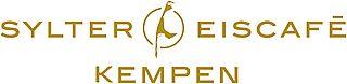 Logo Sylter Eiscafé Kempen Schriftzug des Sylter Eiscafe Kempen mit dem Umriss der Insel im Logo