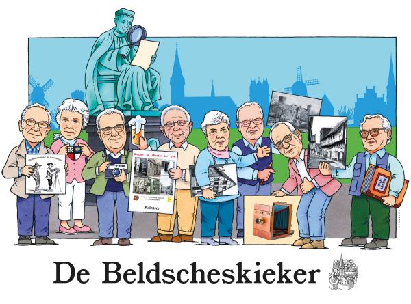 Grafik beteiligte Personen der Beldsches Kieker vor dem Thomas-Denkmal