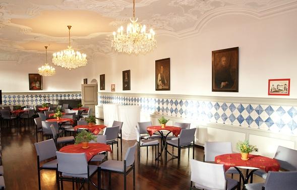 Rokokosaal umfunktioniert zum beliebten Museumscafé, © Bettina Klapheck, Kulturamt Kempen