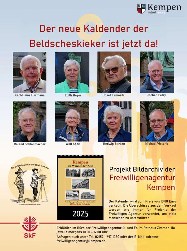 Plakat mit 8 Fotos der Teilnehmenden der "Beldsches Kieker"