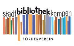 Logo Förderverein Stadtbibliothek Kempen grafische Darstellung eines Bücherregales mit dem Schriftzug Stadtbibliothek Kempen-Förderverein