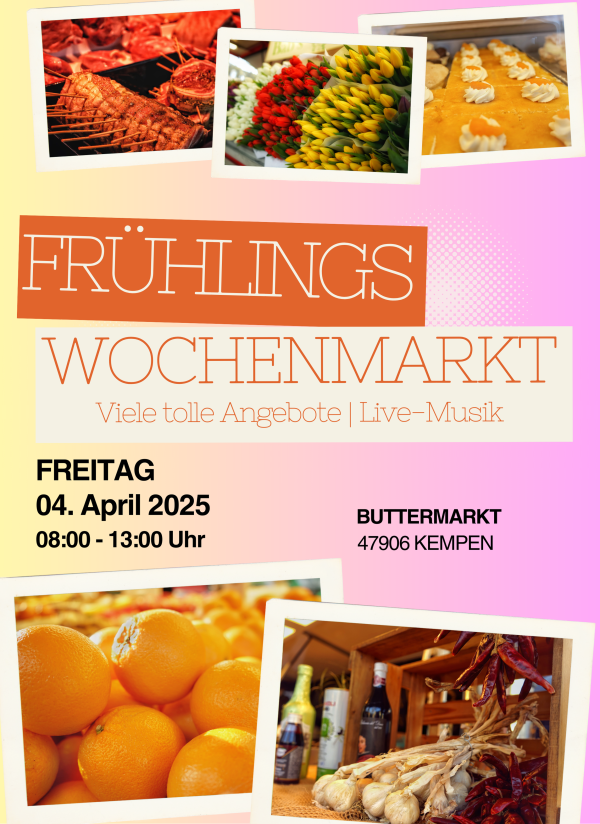 Plakat Frühlingserwachen Wochenmarkt