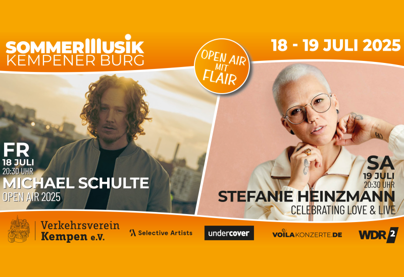 Banner Sommermusik an der Burg mit Bildern von Michael Schulte und Stefanie Heinzmann
