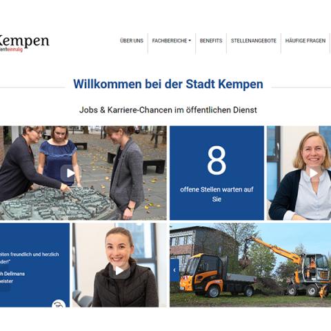 Startseite der Karrierehomepage Kempen sucht Sie