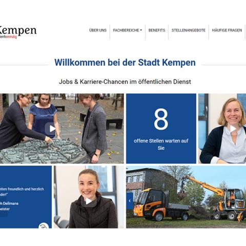 Startseite der Karrierehomepage Kempen sucht Sie